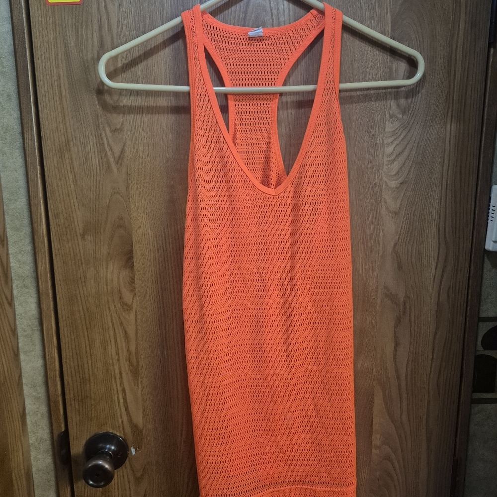 Fila Neon Orange Open-Knit Racerback Tank.  Box 38